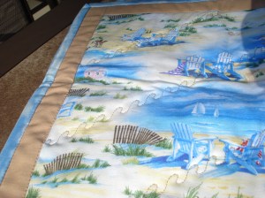 Wave quilting on placemats