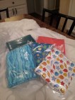 Kona Solids and some fun teal & coral fabric
