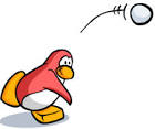 penquin throwing snowball